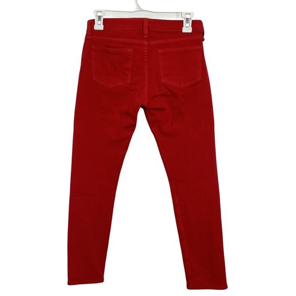Veronica Beard Jeans Red Brooke 8.5” Crop Denim Pants Size 25 Holiday Party - Picture 3 of 10